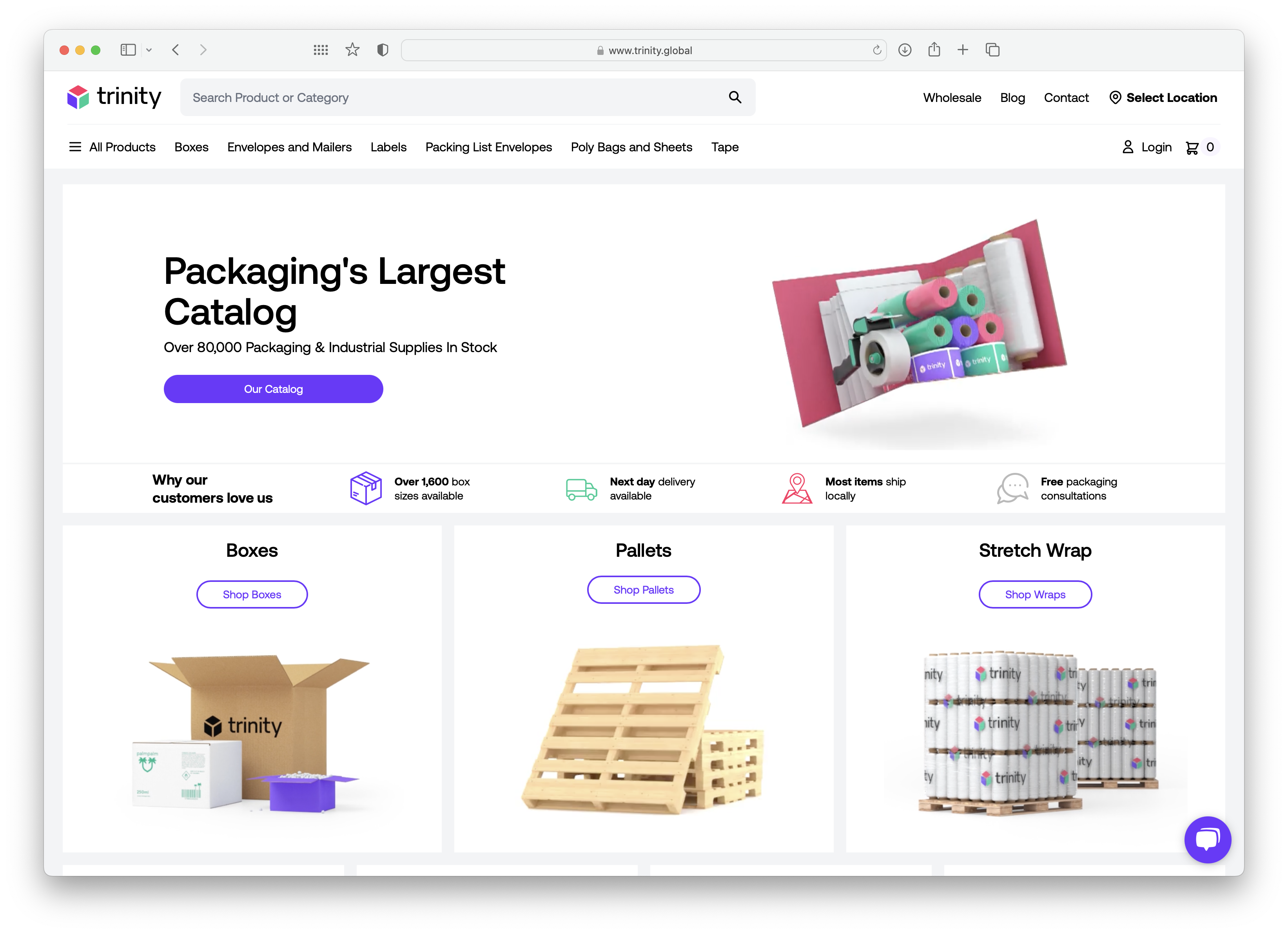 A screenshot of the SupplyStream e-commerce app's homepage.
